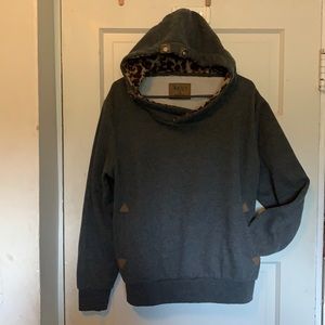 Charcoal Grey & Leopard Sweatshirt